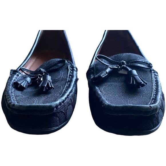 COACH Signature C Loafers Black Leather Driving Moccasin Women's 6.5 B Classic - Picture 3 of 16